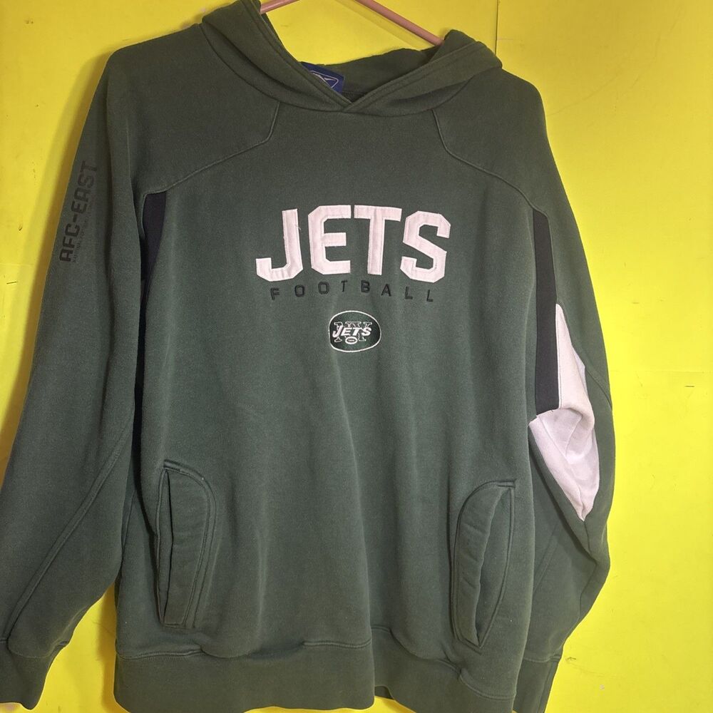 Reebok New York Jets Hoodie Mens Medium Green Pullover NFL Football RBK